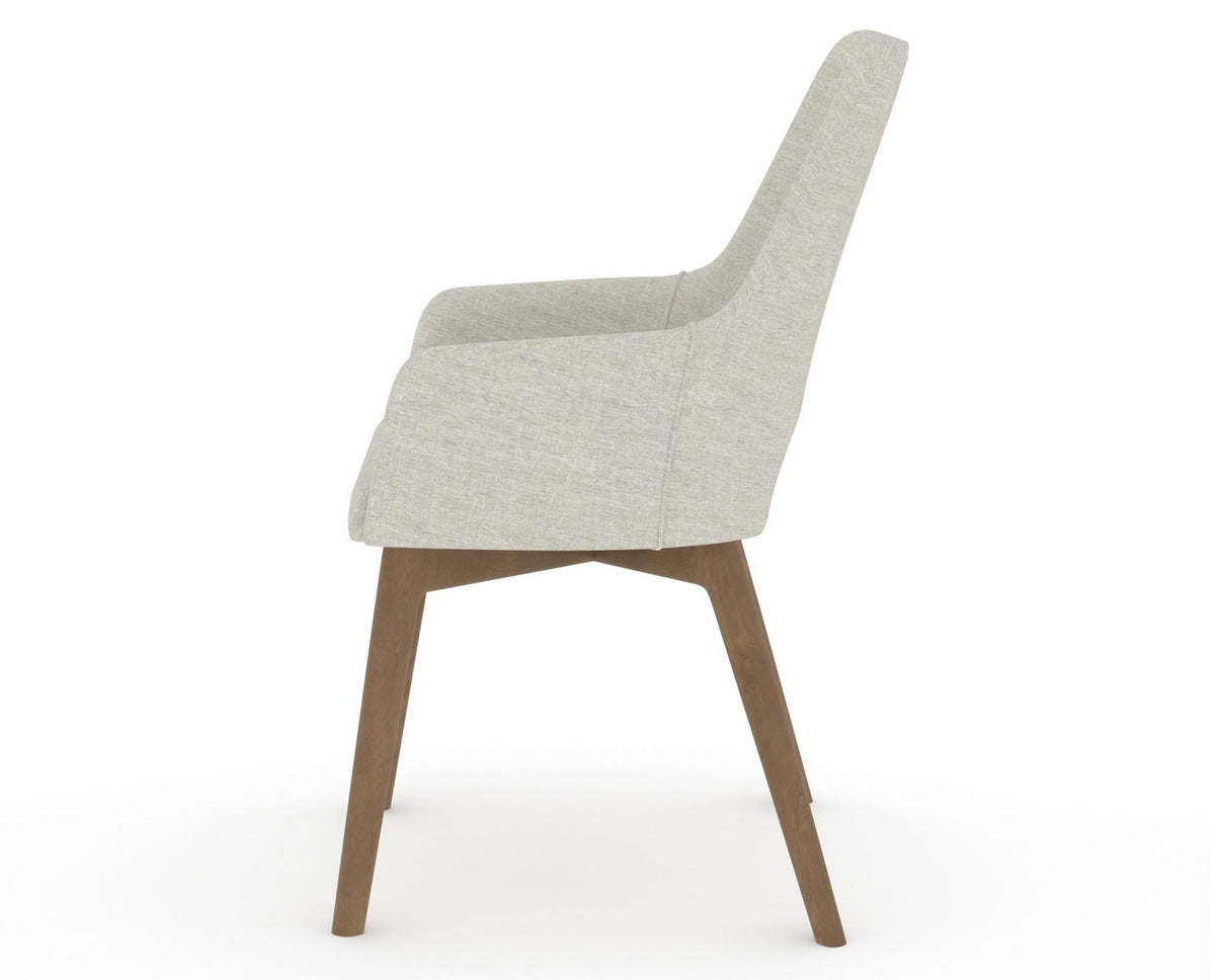 Canadel Downtown Norr Dining Chair in Pecan Washed, TB Fabric, side view