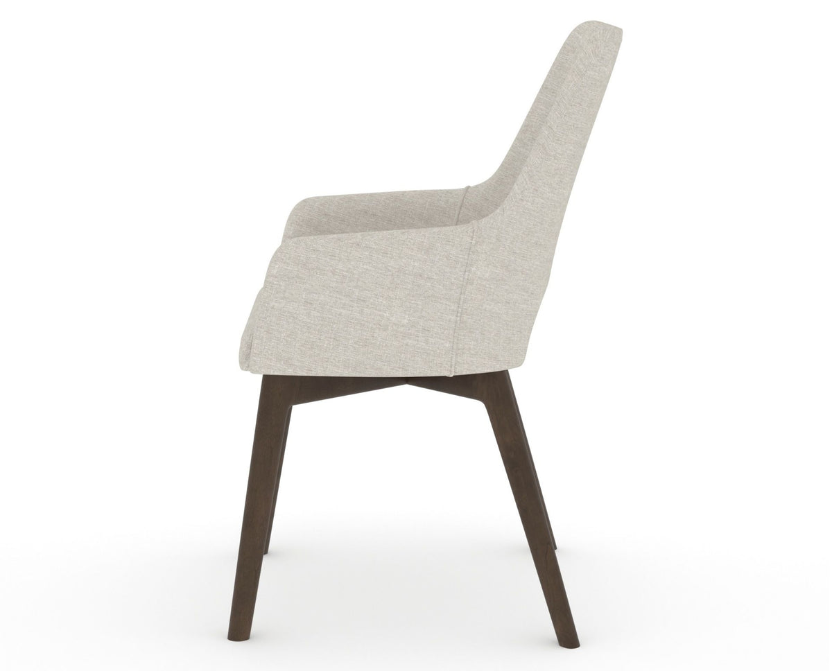 Canadel Downtown Norr Dining Chair in Hazelnut Washed, TB Fabric, side view