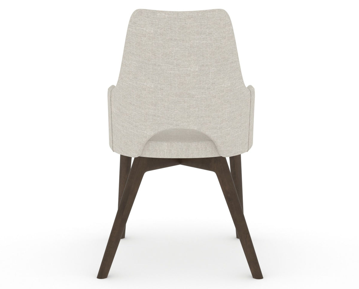 Canadel Downtown Norr Dining Chair in Hazelnut Washed, TB Fabric, back view