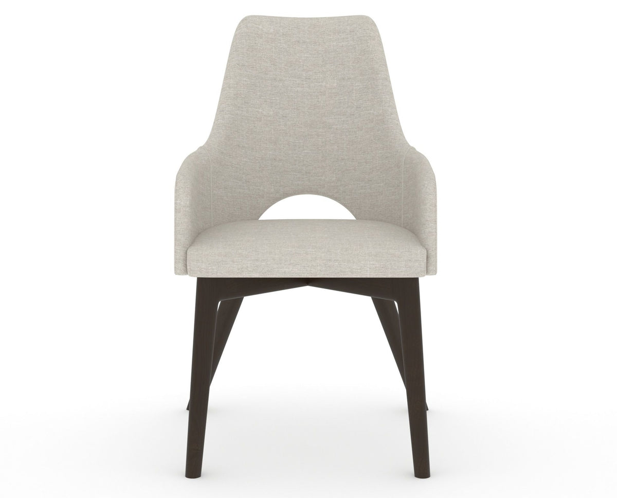 Canadel Downtown Norr Dining Chair in Davy's Grey, TB Fabric, front view