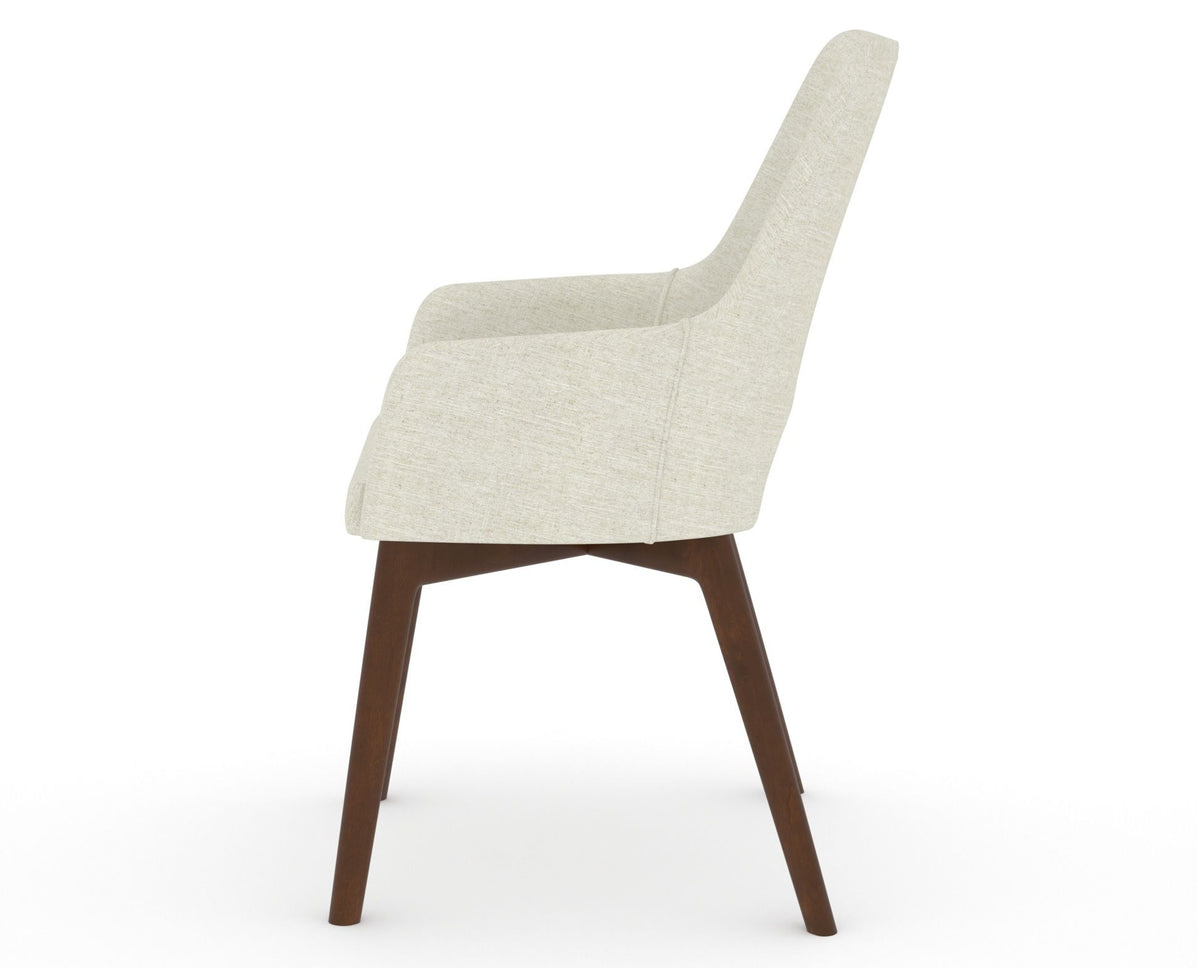 Canadel Downtown Norr Dining Chair in Cognac Washed, TW Fabric, side view