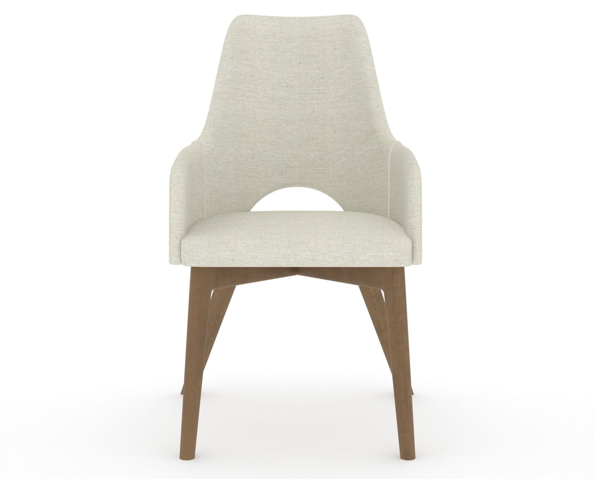 Canadel Downtown Norr Dining Chair in Pecan Washed, TW Fabric, front view