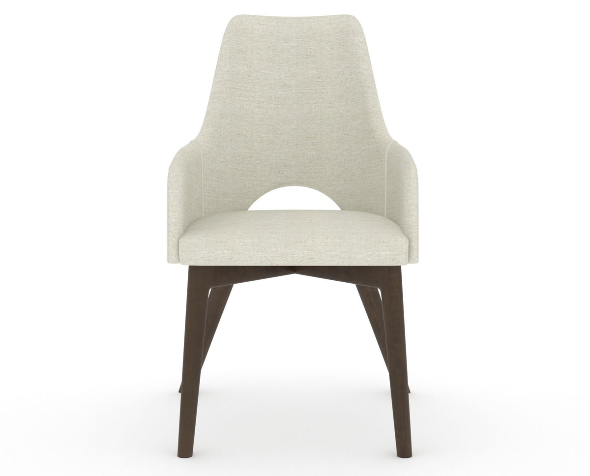 Canadel Downtown Norr Dining Chair in Hazelnut Washed, TW Fabric, front view
