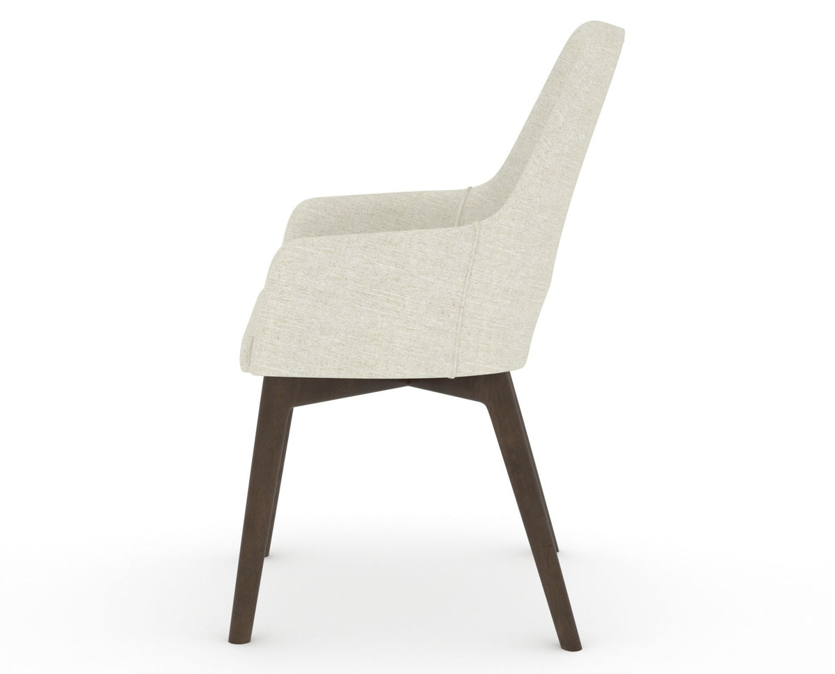 Canadel Downtown Norr Dining Chair in Hazelnut Washed, TW Fabric, side view
