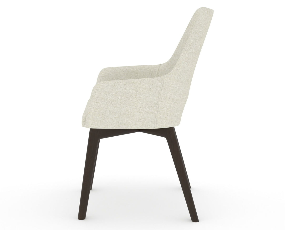 Canadel Downtown Norr Dining Chair in Davy's Grey, TW Fabric, side view