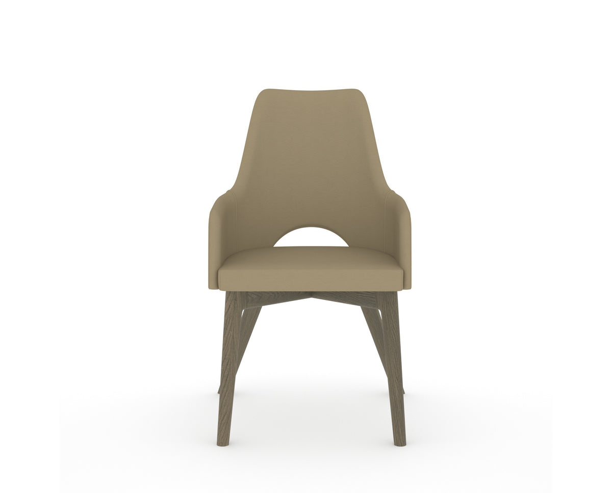 Canadel Downtown Norr Dining Chair in Shadow, XY Faux Leather, front view