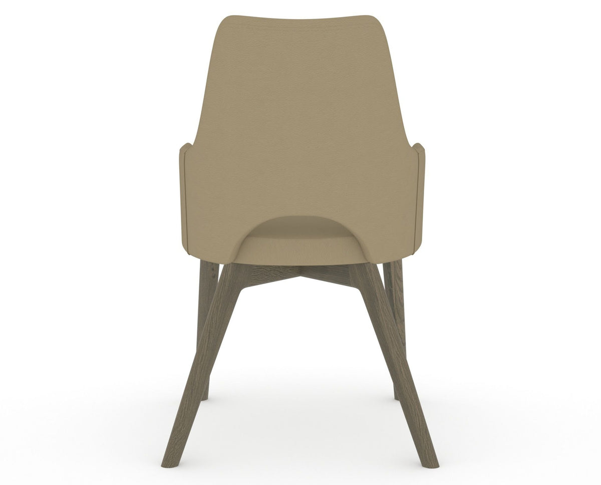 Canadel Downtown Norr Dining Chair in Shadow, XY Faux Leather, back view