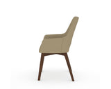 Canadel Downtown Norr Dining Chair in Cognac Washed, XY Faux Leather, side view