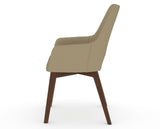 Canadel Downtown Norr Dining Chair in Cognac Washed, XY Faux Leather, side view