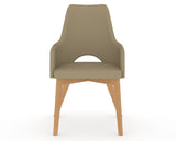 Canadel Downtown Norr Dining Chair in Caramel Washed, XY Faux Leather, front view