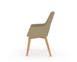 Canadel Downtown Norr Dining Chair in Caramel Washed, XY Faux Leather, side view
