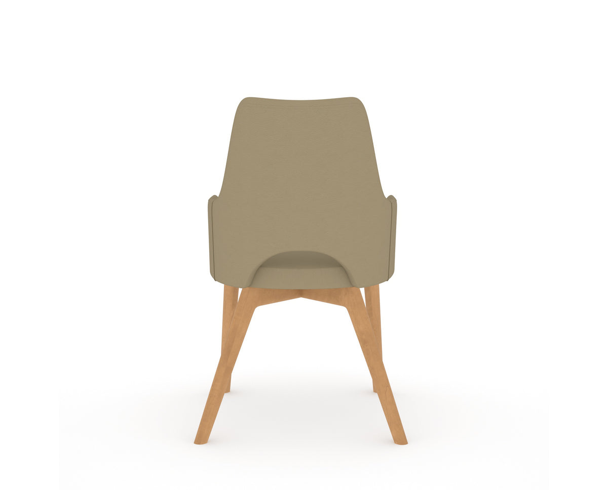 Canadel Downtown Norr Dining Chair in Caramel Washed, XY Faux Leather, back view