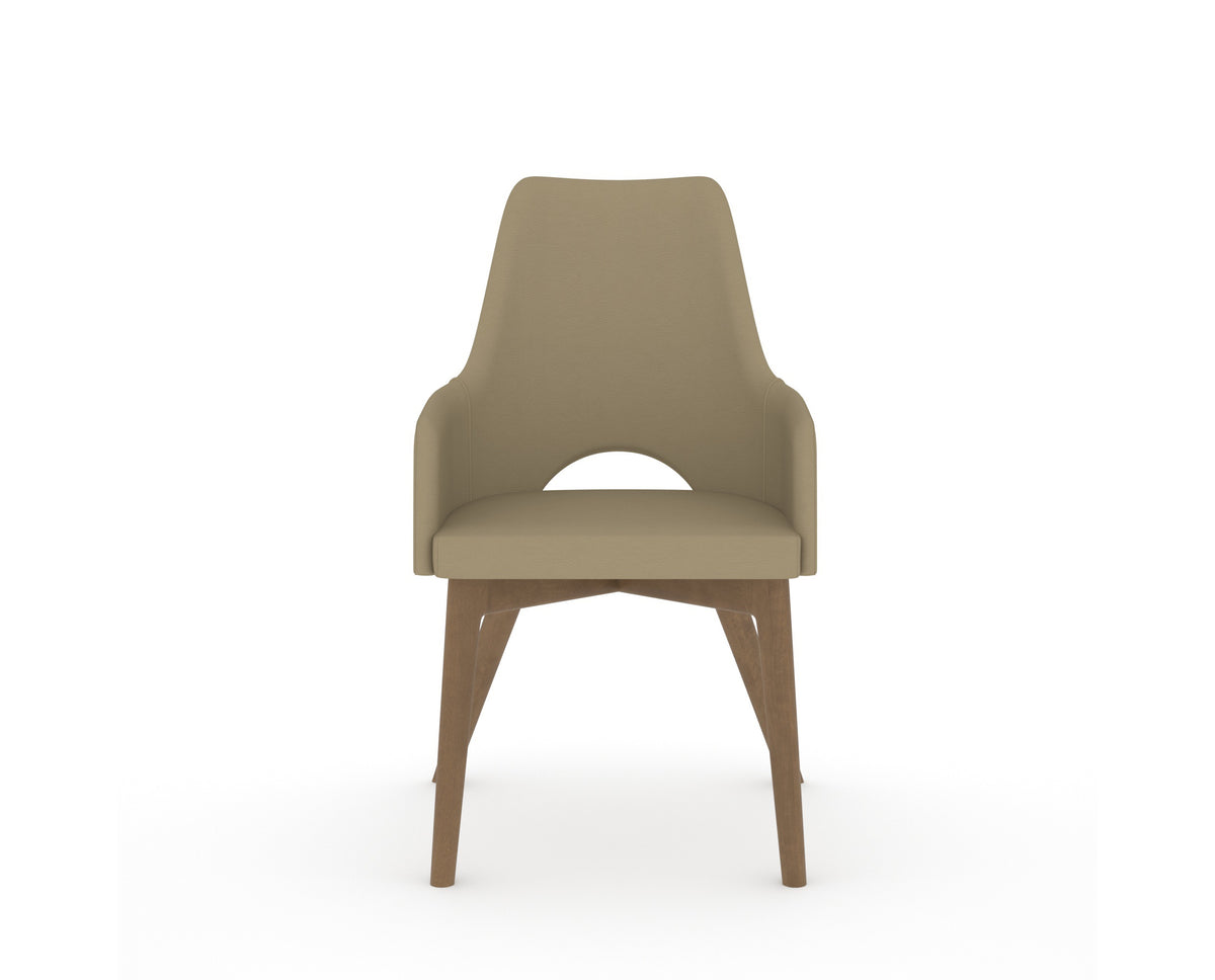 Canadel Downtown Norr Dining Chair in Pecan Washed, XY Faux Leather, front view