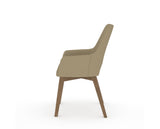 Canadel Downtown Norr Dining Chair in Pecan Washed, XY Faux Leather, side view