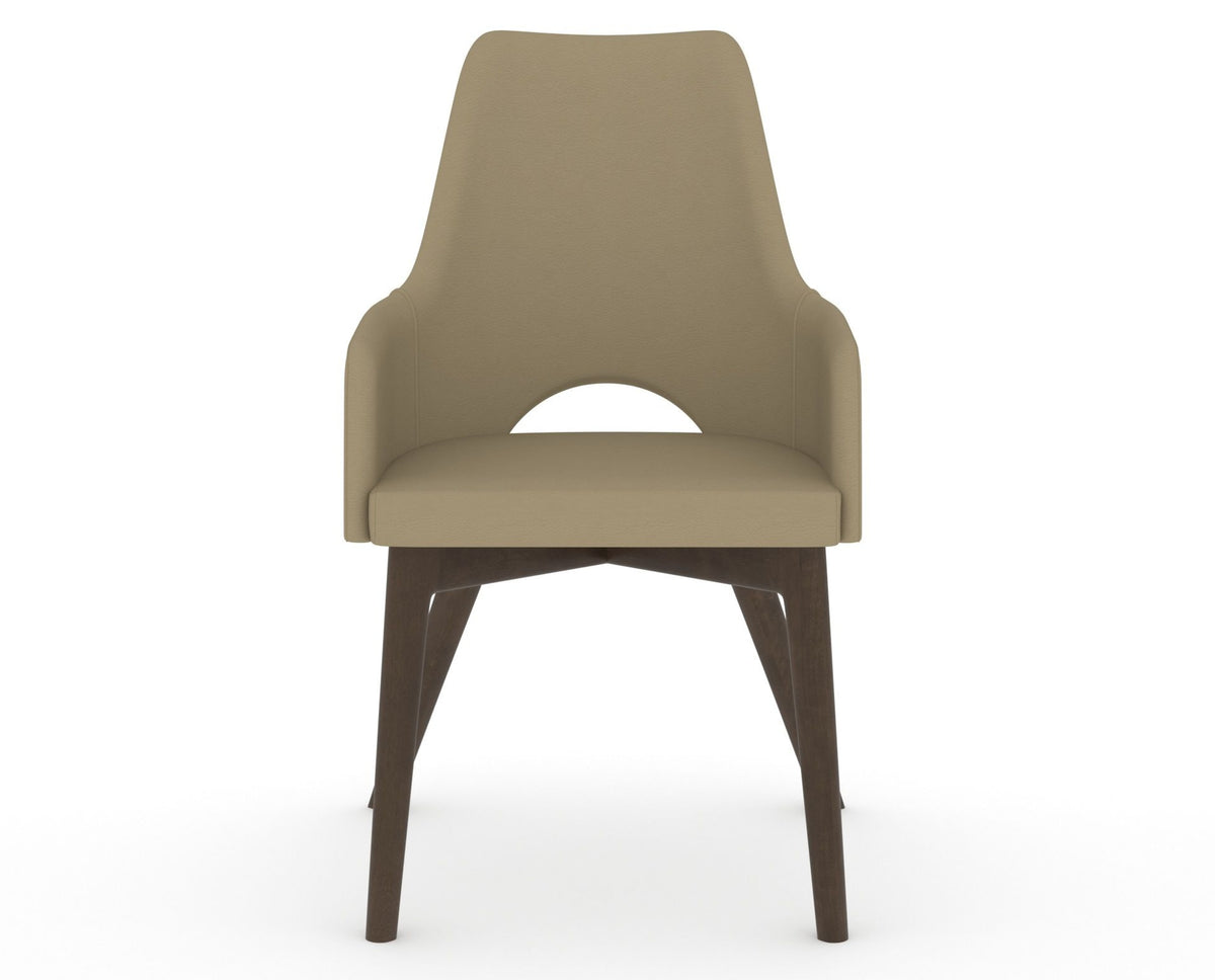 Canadel Downtown Norr Dining Chair in Hazelnut Washed, XY Faux Leather, front view