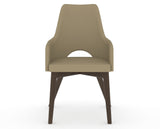 Canadel Downtown Norr Dining Chair in Hazelnut Washed, XY Faux Leather, front view