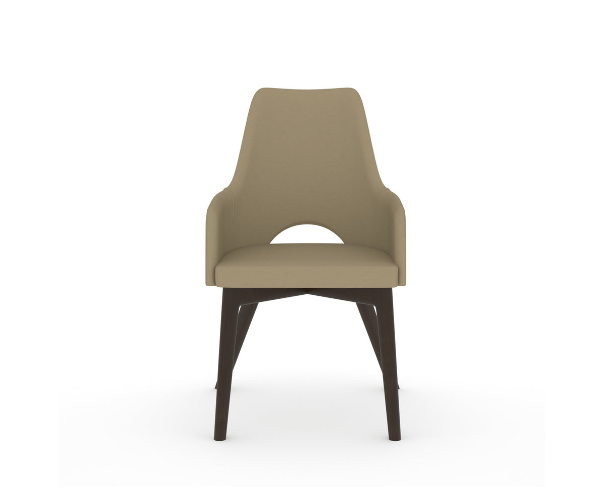 Canadel Downtown Norr Dining Chair in Davy's Grey, XY Faux Leather, front view