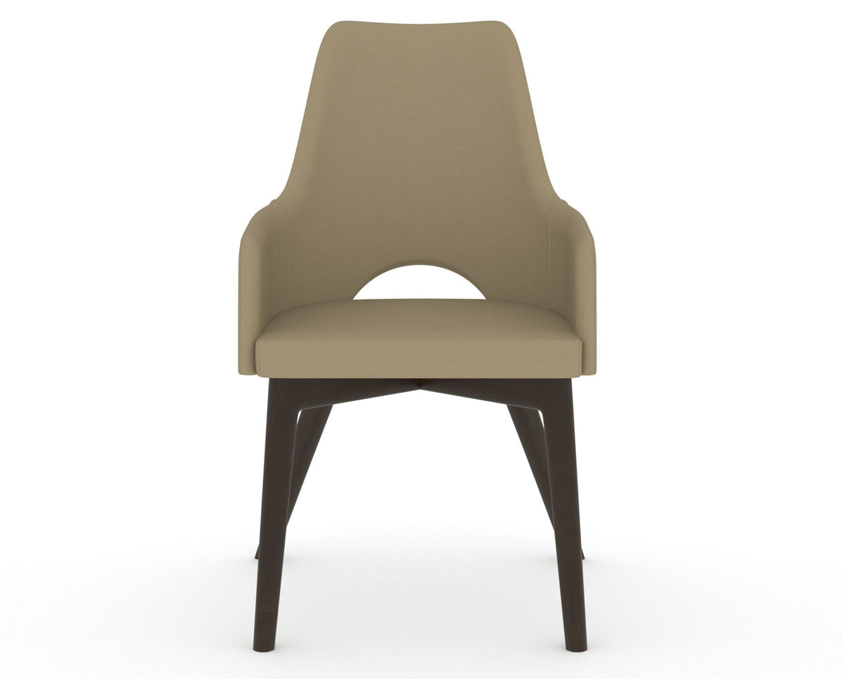 Canadel Downtown Norr Dining Chair in Davy's Grey, XY Faux Leather, front view