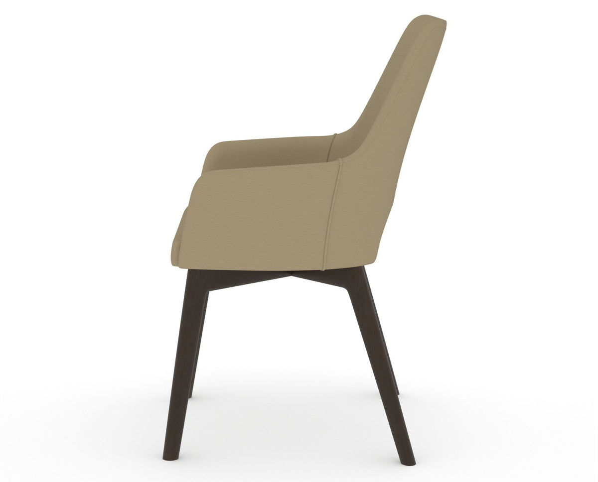 Canadel Downtown Norr Dining Chair in Davy's Grey, XY Faux Leather, side view