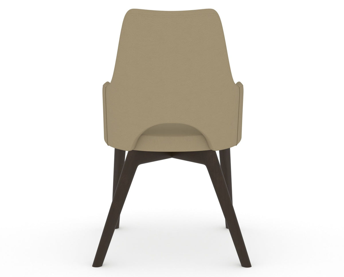 Canadel Downtown Norr Dining Chair in Davy's Grey, XY Faux Leather, back view