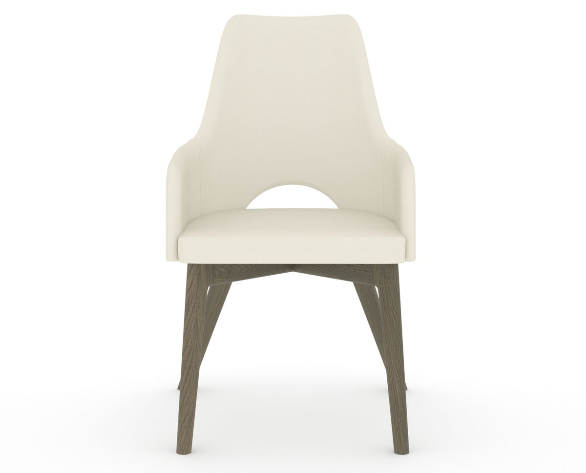 Canadel Downtown Norr Dining Chair in Shadow, YJ Faux Leather, front view