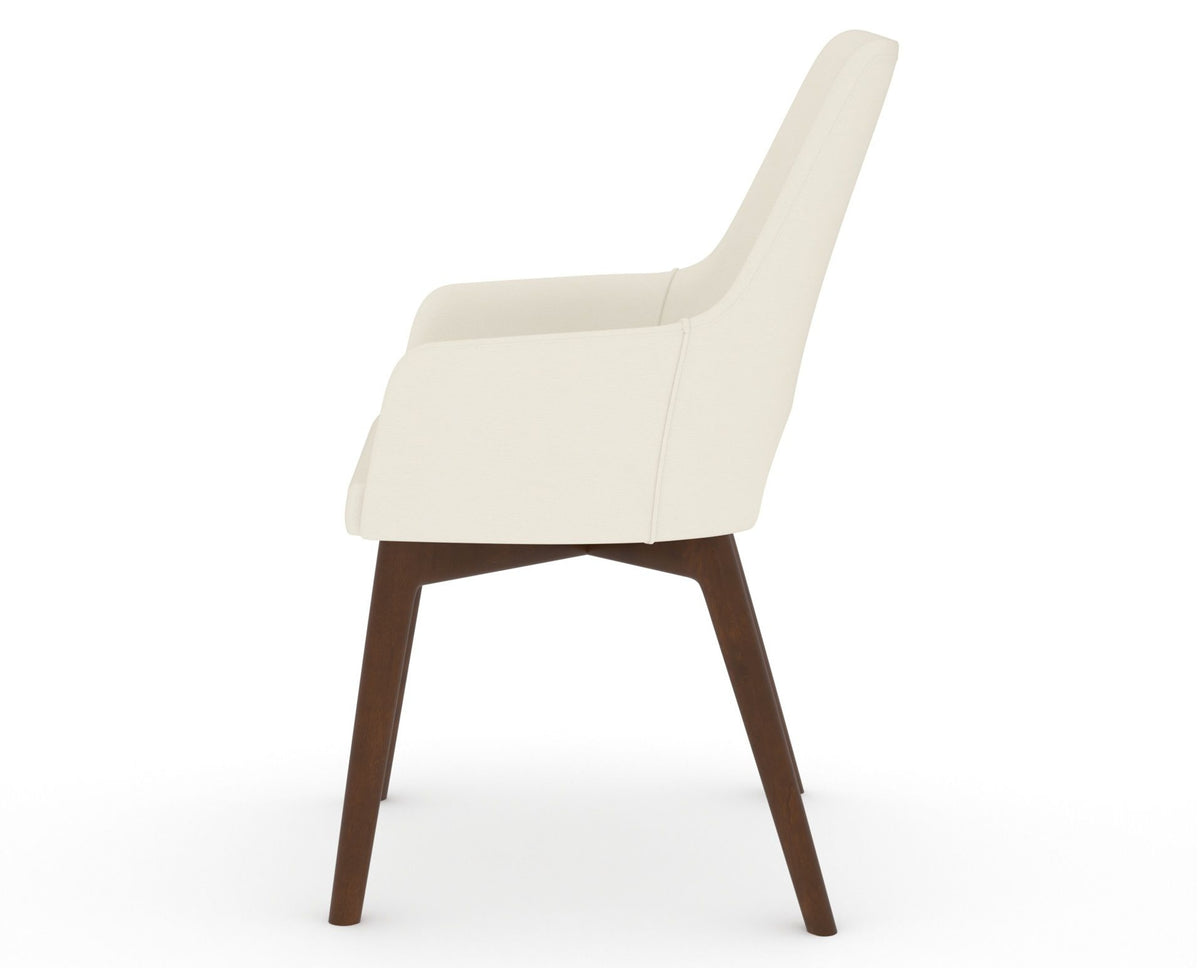 Canadel Downtown Norr Dining Chair in Cognac Washed, YJ Faux Leather, side view