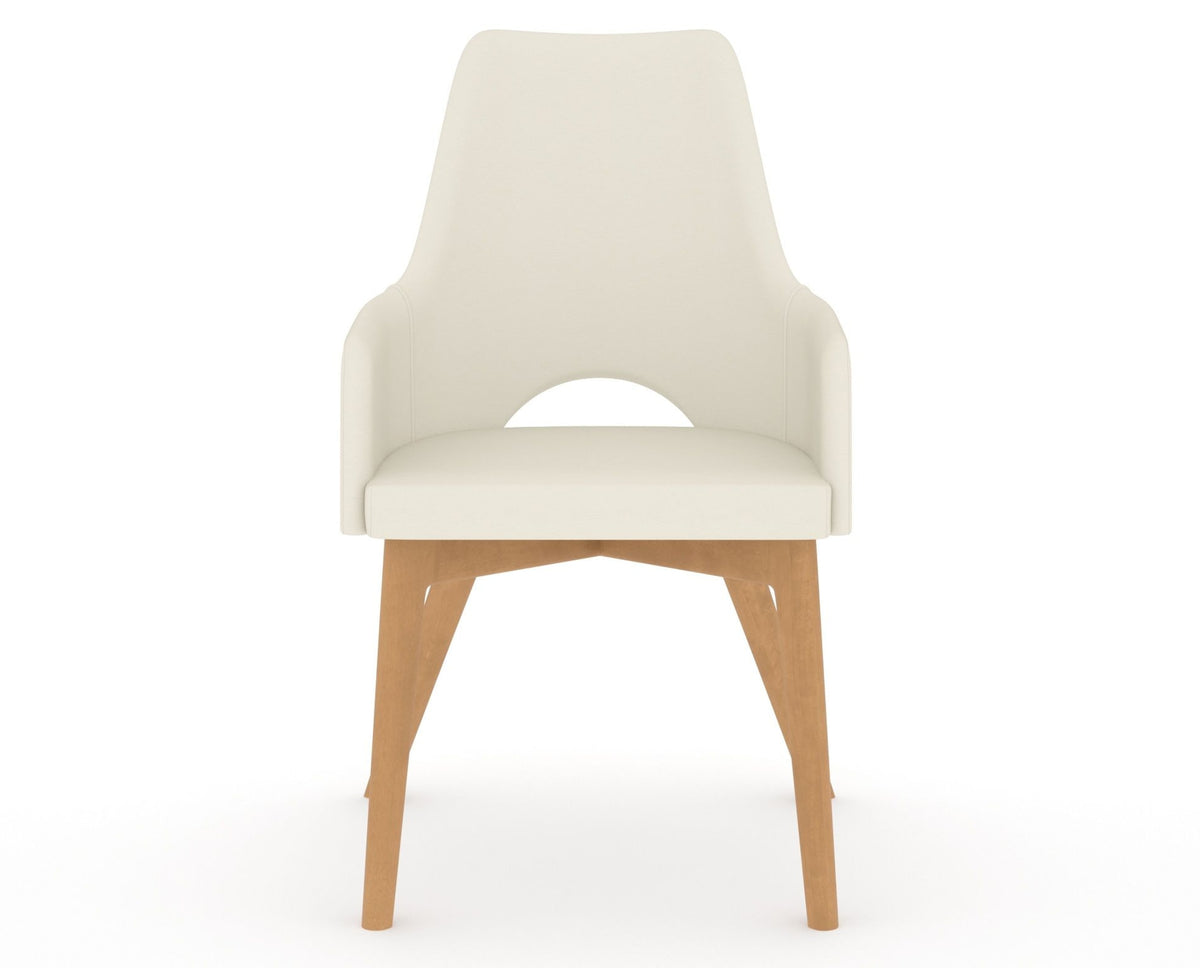 Canadel Downtown Norr Dining Chair in Caramel Washed, YJ Faux Leather, front view