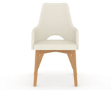 Canadel Downtown Norr Dining Chair in Caramel Washed, YJ Faux Leather, front view