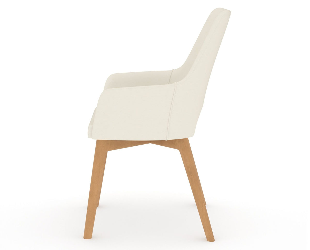 Canadel Downtown Norr Dining Chair in Caramel Washed, YJ Faux Leather, side view