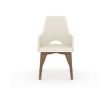 Canadel Downtown Norr Dining Chair in Pecan Washed, YJ Faux Leather, front view