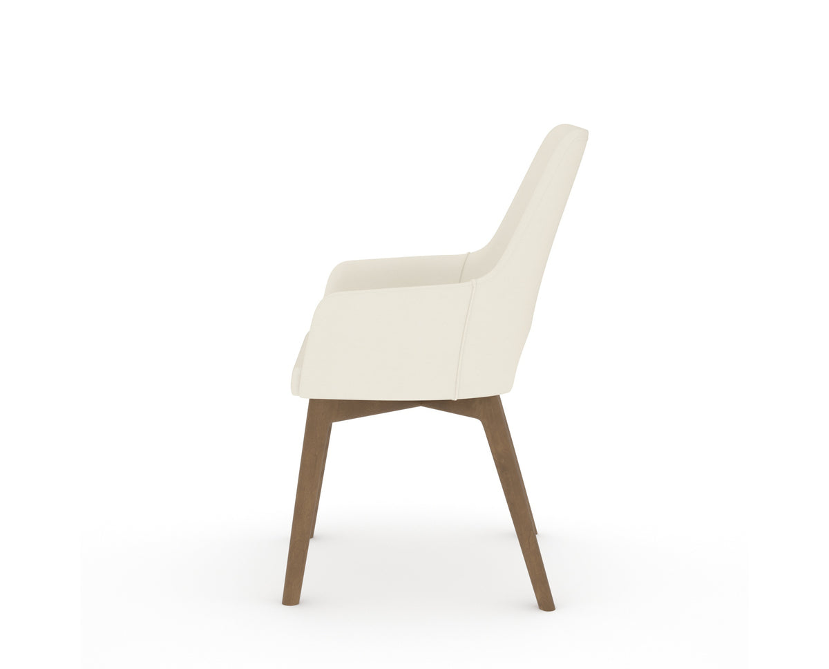 Canadel Downtown Norr Dining Chair in Pecan Washed, YJ Faux Leather, side view