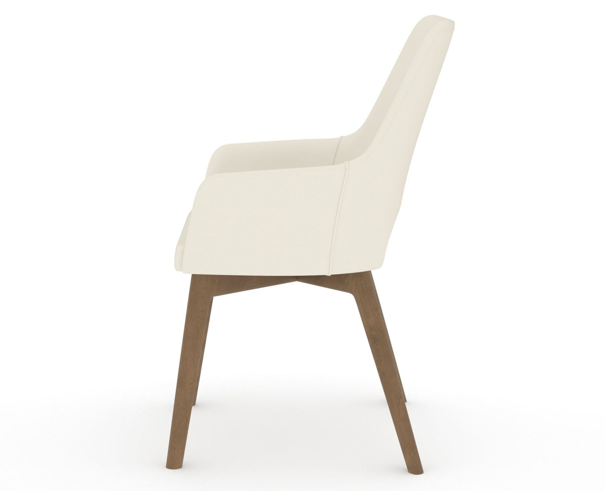 Canadel Downtown Norr Dining Chair in Pecan Washed, YJ Faux Leather, side view