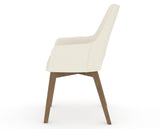 Canadel Downtown Norr Dining Chair in Pecan Washed, YJ Faux Leather, side view