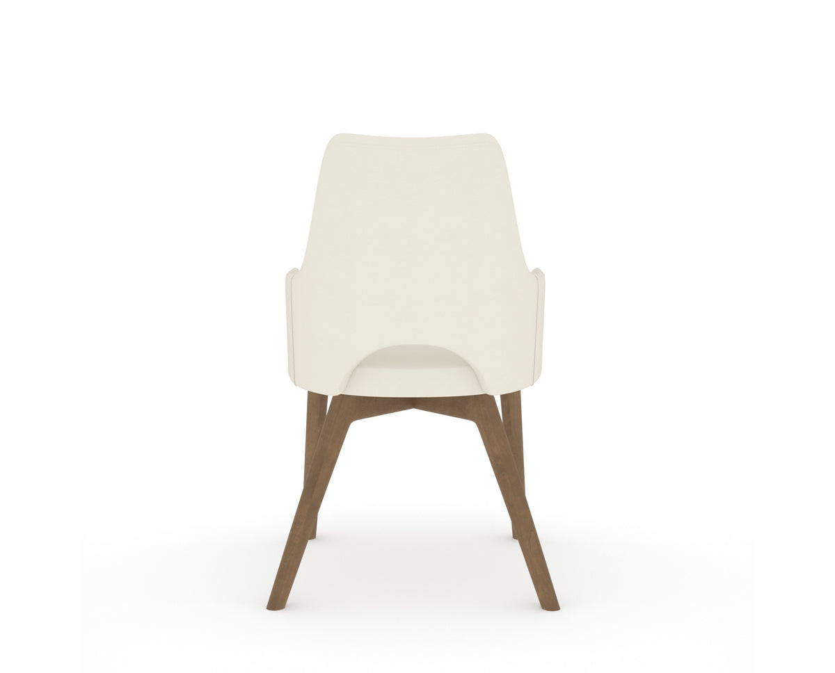 Canadel Downtown Norr Dining Chair in Pecan Washed, YJ Faux Leather, back view