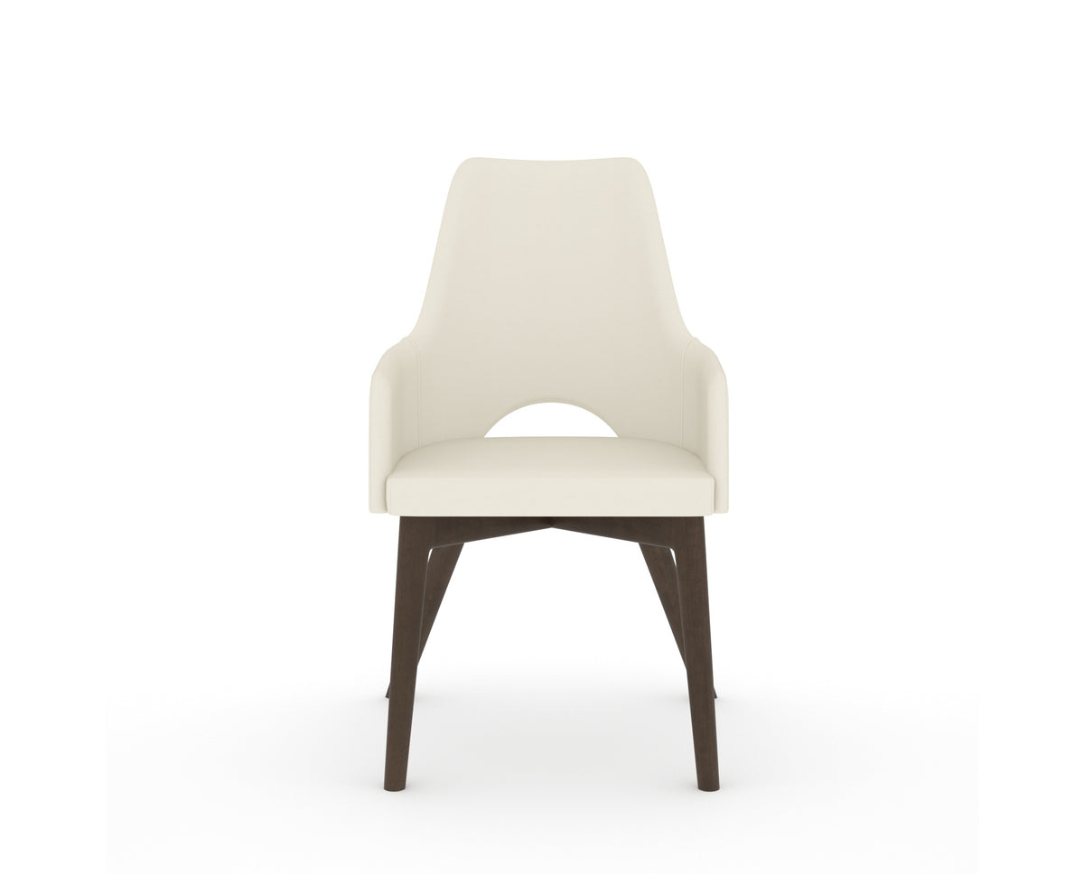 Canadel Downtown Norr Dining Chair in Hazelnut Washed, YJ Faux Leather, front view