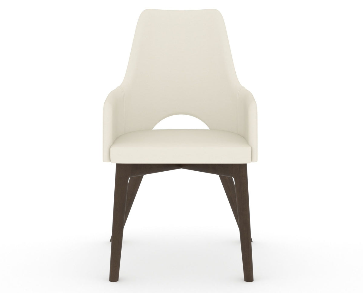 Canadel Downtown Norr Dining Chair in Hazelnut Washed, YJ Faux Leather, front view