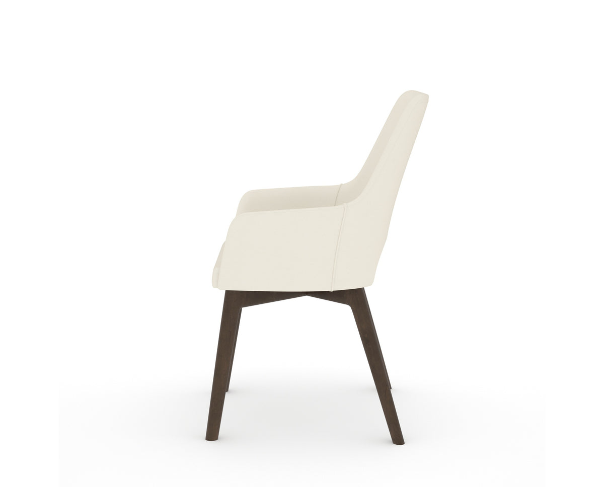 Canadel Downtown Norr Dining Chair in Hazelnut Washed, YJ Faux Leather, side view