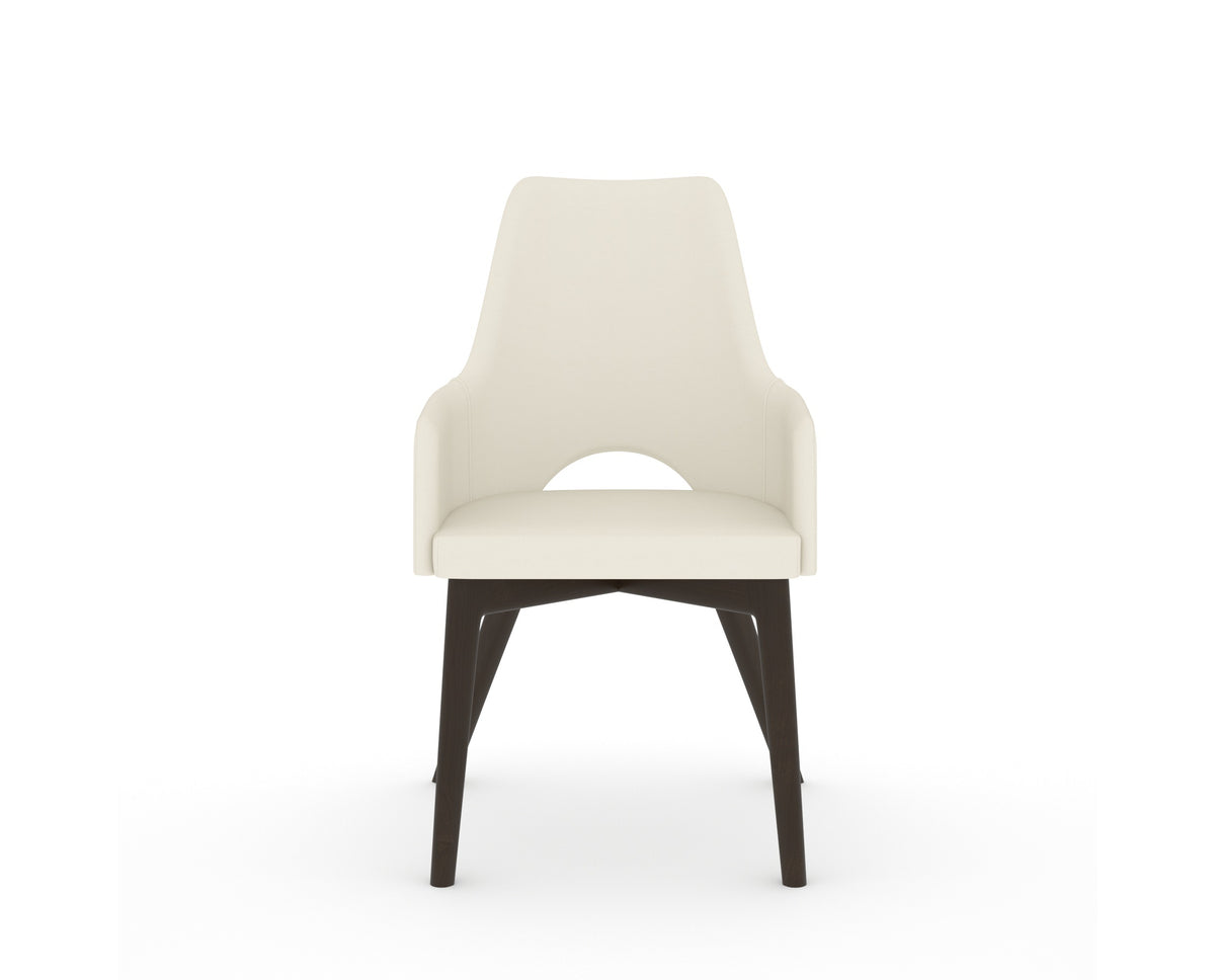 Canadel Downtown Norr Dining Chair in Davy's Grey, YJ Faux Leather, front view