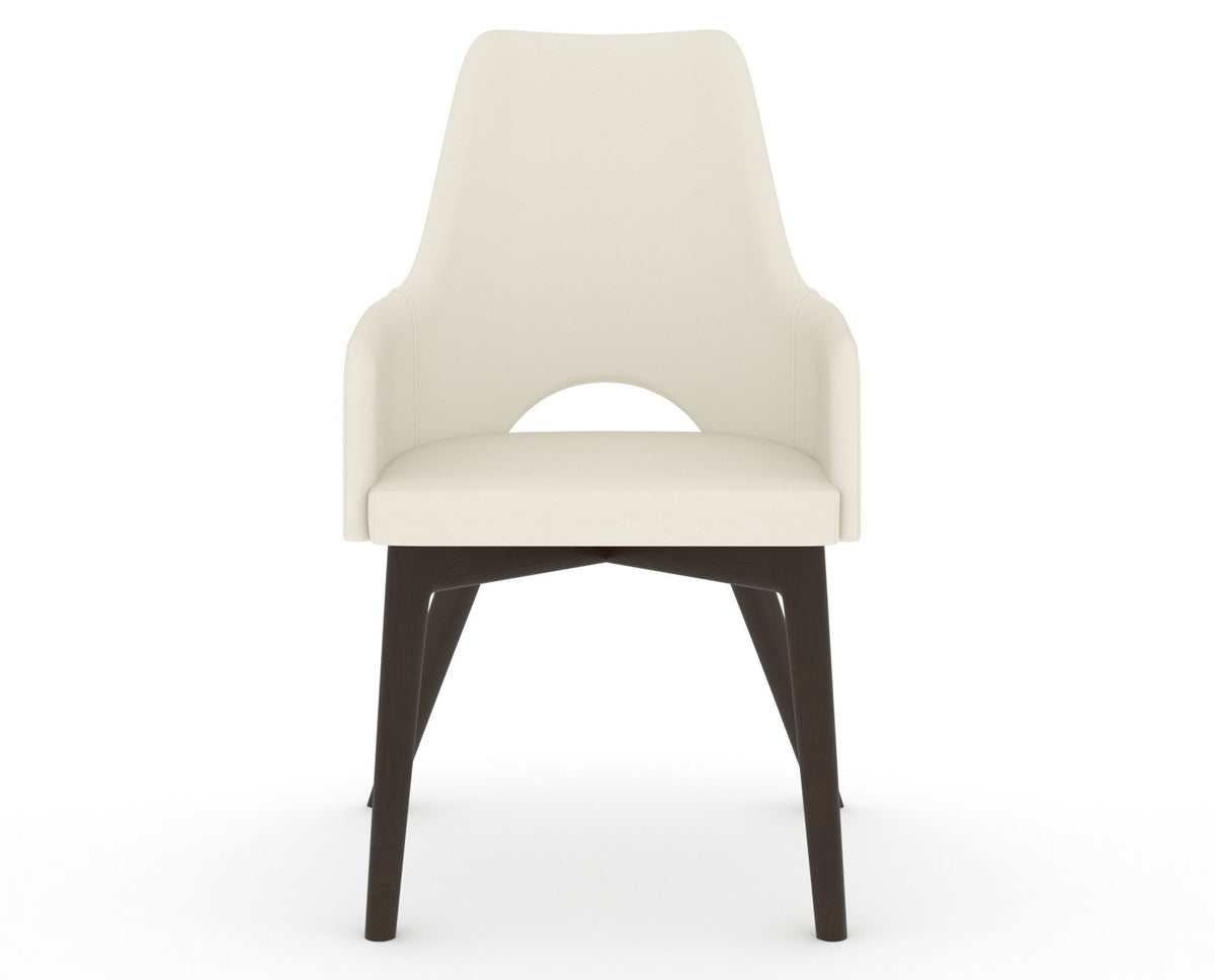 Canadel Downtown Norr Dining Chair in Davy's Grey, YJ Faux Leather, front view