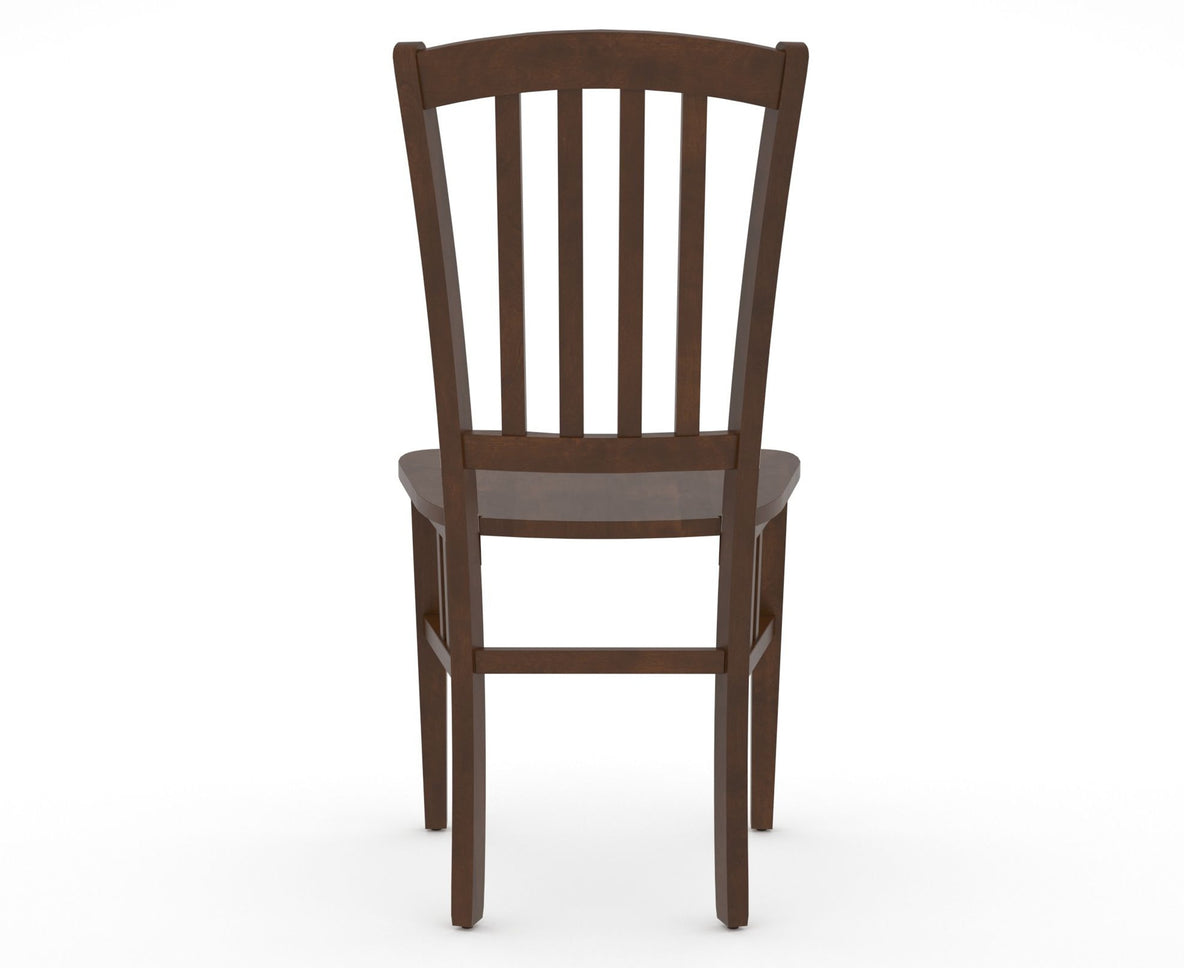 Canadel Dining Chair 0048 in Wood Seat and 19 Cognac Washed, back view