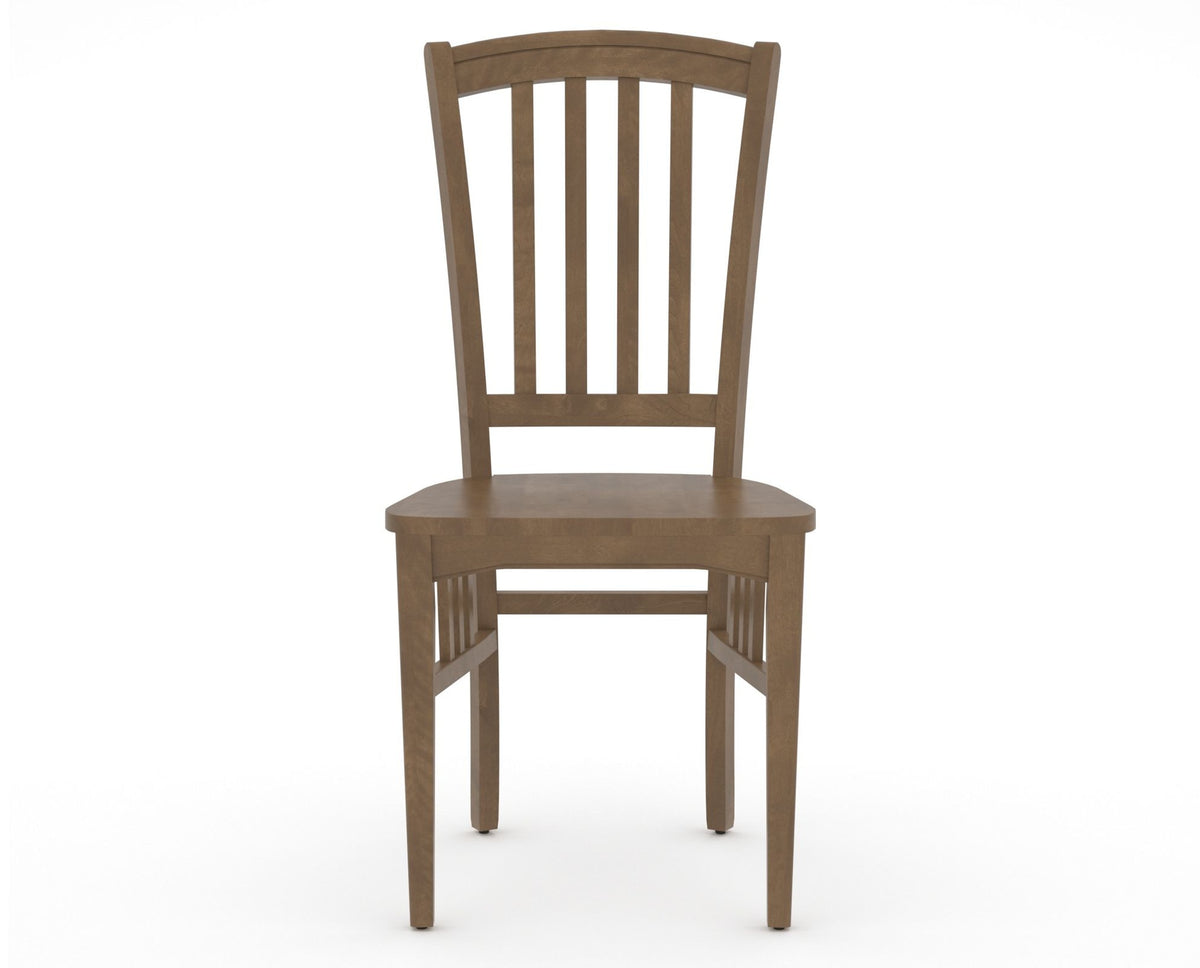 Canadel Dining Chair 0048 in Wood Seat and 25 Pecan Washed, front view