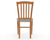 Canadel Dining Chair 0048 in 7C Fabric and 01 Honey Washed, back view