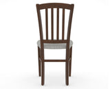 Canadel Dining Chair 0048 in 7C Fabric and 19 Cognac Washed, back view