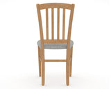 Canadel Dining Chair 0048 in 7C Fabric and 20 Caramel Washed, back view