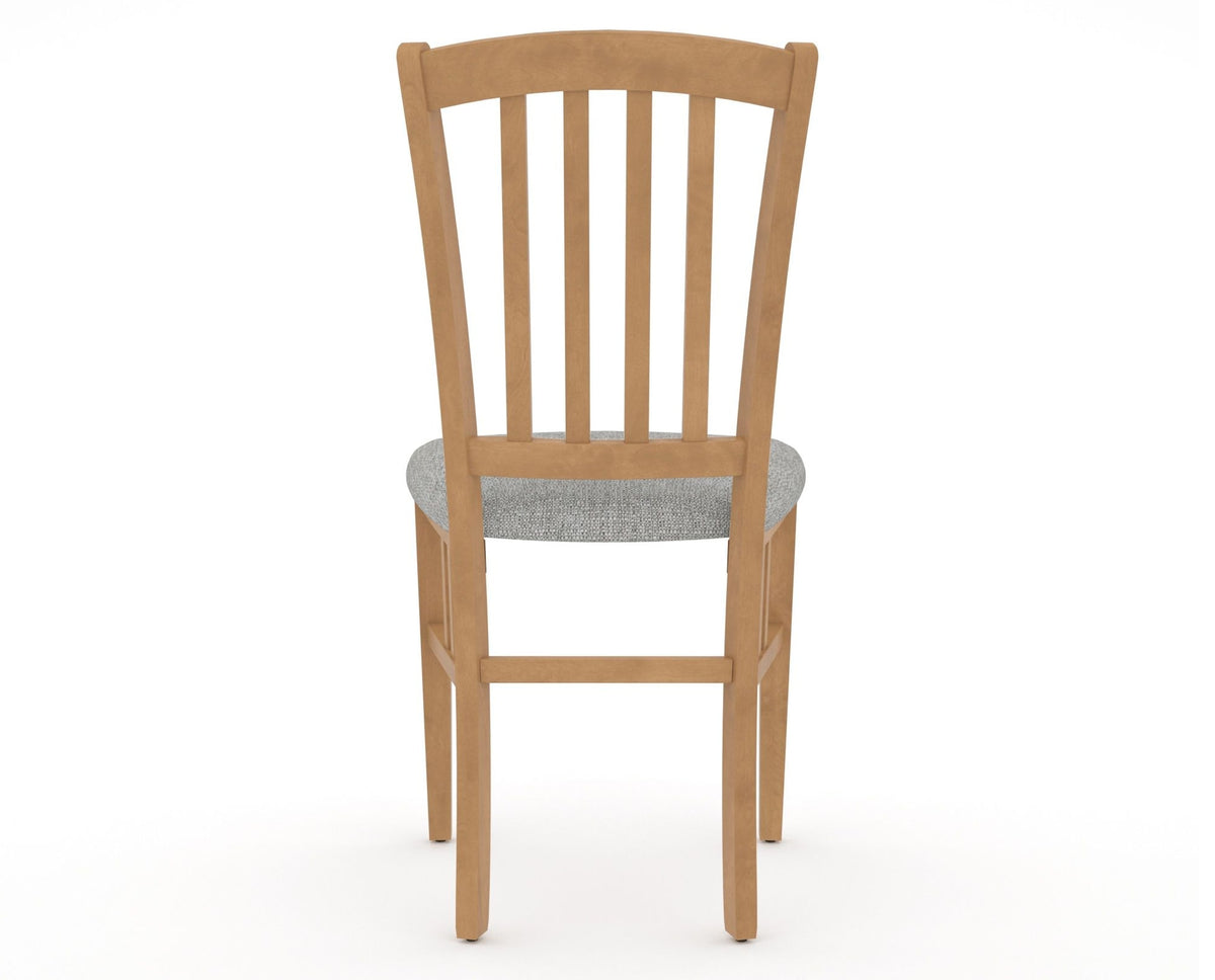Canadel Dining Chair 0048 in 7C Fabric and 20 Caramel Washed, back view