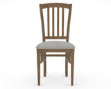 Canadel Dining Chair 0048 in 7C Fabric and 25 Pecan Washed, front view