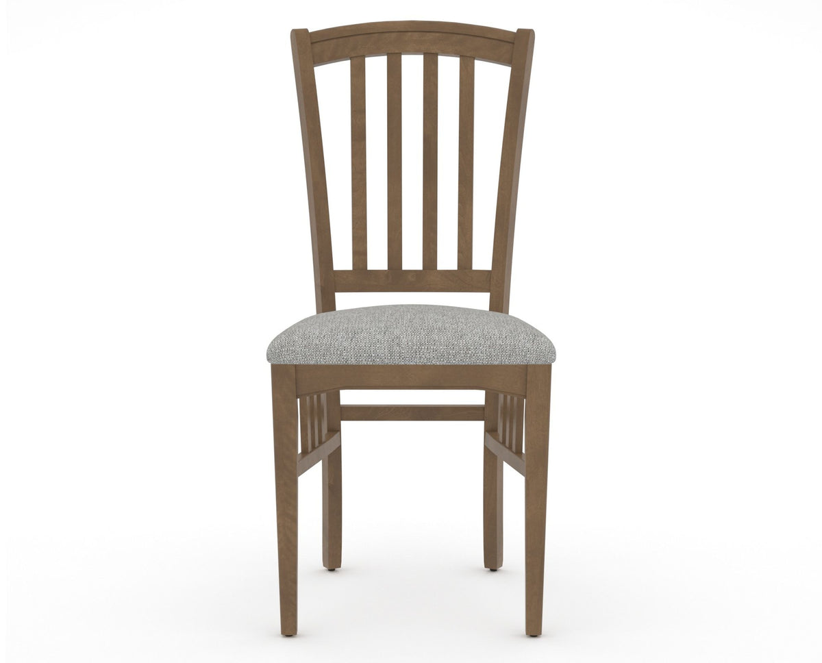 Canadel Dining Chair 0048 in 7C Fabric and 25 Pecan Washed, front view