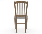 Canadel Dining Chair 0048 in 7C Fabric and 25 Pecan Washed, back view