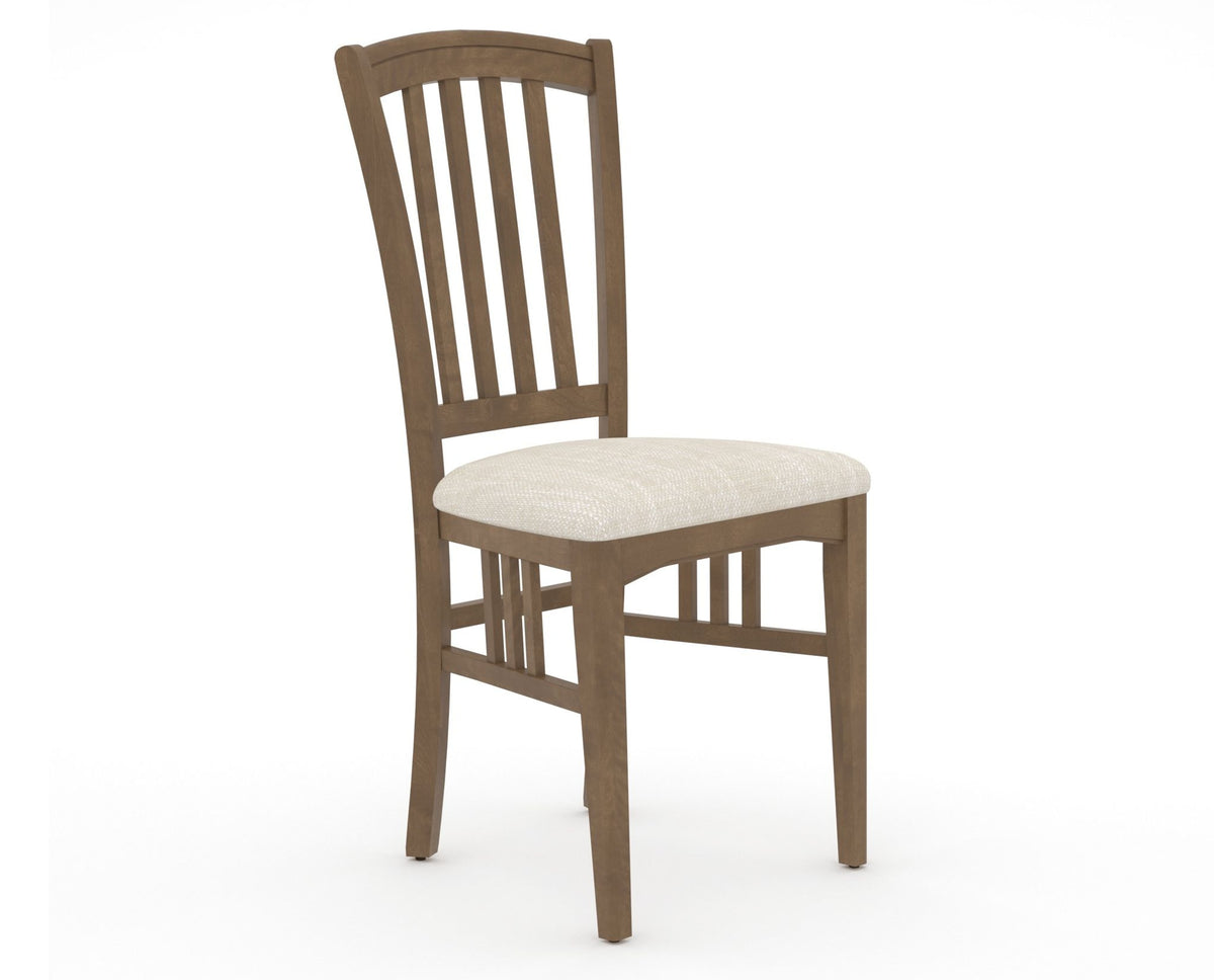 Canadel Dining Chair 0048 in FT InsideOut® and 25 Pecan Washed, three-quarter view