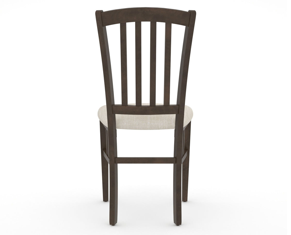 Canadel Dining Chair 0048 in FT InsideOut® and 29 Hazelnut Washed, back view